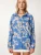 Happiness İstanbul Blouse  crème / royal blue/koningsblauw