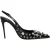 Dolce & Gabbana Zwarte Geknoopte Leren Hakken Slingbacks Schoenen