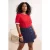 Trendyol Curve Dames Rood Effen Kort Getailleerd Grote maten Blouses