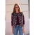 Vest van imitatiebont met ronde hals en print