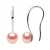 Oorbellen Hooks Zoetwater Parels Rozen Buttons 7-8 mm 925
