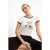 TRENDYOLMİLLA Dames Ecru Effen Kort Getailleerd T-shirts