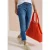 Slim Leg-jeans met omgeslagen pijpen en luipaardprintband