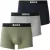 Boss Boxershorts met logo voor heren (set van 3) (Olijfgroen/Grijs/Marineblauw)
