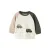 NAME IT BABY rechtvallende sweater met patches en print – ecru