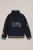 WE Fashion – Jongens sweater met quarter-zip en print – Regular fit – Donkerblauw – Katoen –
