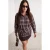 Trendyol Curve Dames Meerkleurig Gestreept Lang Oversized Grote maten Overhemden
