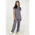 Blauwe mouwloze top in denimstijl