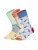 DillySocks Sokken ‘Kingfisher Paradise’  beige / turquoise / lichtblauw / oranjerood