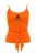 Oranje camisole top met wikkeldetail en logoprint – moderne statement stijl