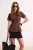 TRENDYOLMİLLA Dames Bruin Effen Kort Peplum Blouses