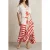 Reiss Floral Stripe Print Dress Ivory/red