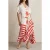 Reiss Floral Stripe Print Dress Ivory/red