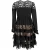 Elie Saab mini-jurk met lange mouwen en kanten details, in gelaagde stijl, uitgevoerd in zwart polyamide.
