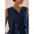 Blousetop met gespleten hals en palmboomprint