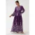 Gedrukte Lange Mouwen Viscose Maxi Jurk