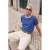 TRENDYOL MAN Heren Blauw Colorblock Kort Relaxed fit T-shirts