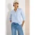 Cecil Dames Blouse met 3/4 mouwen en gespleten hals in linnen in Blauw