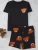 Trendyol Nachtkledij  cognac / zwart / wit