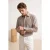 TRENDYOL MAN Heren Beige Gestreept Lang Regular fit Overhemden