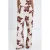 Mango regular waist gebloemde broek beige