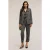 Motivi Pinstriped Lurex Blazer With Flower Brooch Grey