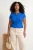 Trendyol Curve Dames Blauw Effen Lang Getailleerd Grote maten Blouses
