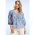 Marley blouse met geborduurde details in wit en kobalt blauw