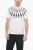 Slim Fit FAIR-ISLE THUNDERBOLT T-shirt met ronde hals in wit