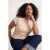 Trendyol Curve Dames Beige Effen Kort Getailleerd Grote maten Blouses