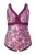 Ulla Popken Badpak  lichtblauw / lila / bessen / pink