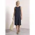 Street One Dames Knie-lange jurk met ronde hals en knoopdetail in Blauw
