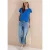 Shirt met ronde hals en omslagdetail