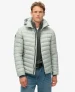 Superdry Mannen Fuji Gewatteerde Sportjas met Capuchon Lichtgrijs