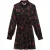 Ted Baker Ebene Zwarte Jurk Met Kraag En Print, Knoopsluiting
