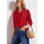 Street One Dames Shirt van jersey met gespleten hals in Rood
