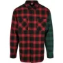 Urban Classics Oversized Mix Check Shirt Black/red/green