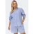 ONLY CARMAKOMA blouse met krijtstreep blauw