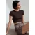 Dames Crop Slim-Fit Crew Neck T-Shirt
