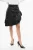 Asymmetrische leren minirok met logo-riem in zwart