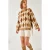 Crewneck Split Gebreide Trui in Baklava Patroon