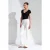Mid-Waist Flare Jersey Broek met Touwtje