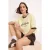 TRENDYOLMİLLA Dames Geel Slogan Kort Oversized T-shirts