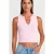 Dames Geribbelde Katoenmix Crop Top