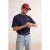 TRENDYOL MAN Heren Donkerblauw Slogan Kort Oversized T-shirts