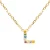 Luxenter Sterling Zilver 925 Ketting met Veelkleurige Zirkonia Afgewerkt in 18K Geel Goud – Alfabet