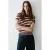 Mango gestreept T-shirt – donkerrood/lichtgeel