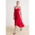 TRENDYOLMİLLA Dames Rood Effen Midi Mouwloos Casual Skater Jurken