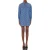 Moschino Allover Logo Denim Shirt Dress Blue