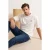 TRENDYOL MAN Heren Ecru Geborduurd Kort Oversized T-shirts